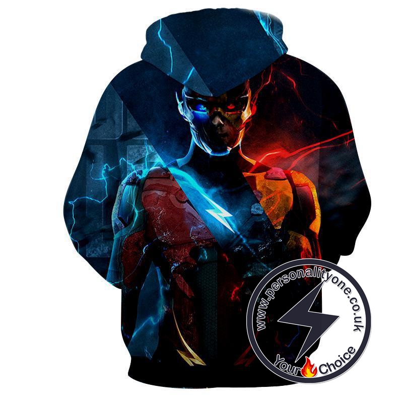 Flash 3D Printed Neon - The Flash Hoodies - Star Lab